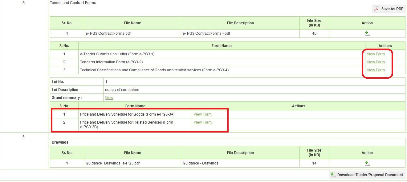 Tender Document View (অংশ ২) — Screen D22