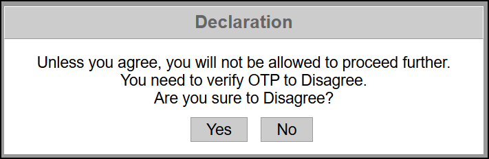 Disagree নিশ্চিতকরণ বার্তা — Screen D31