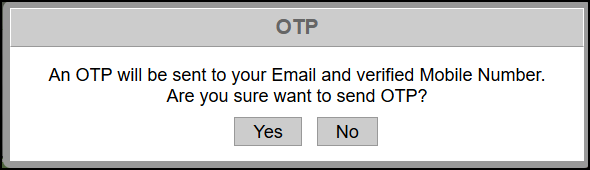 OTP পাঠানোর নিশ্চিতকরণ — Screen D33