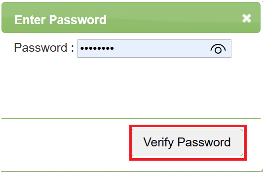 পাসওয়ার্ড দিয়ে Verify Password — Screen D66