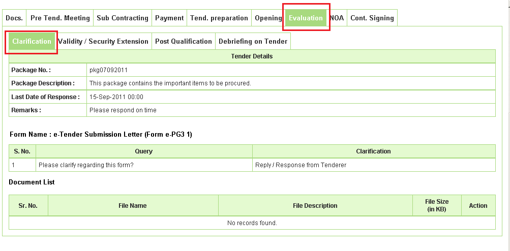 Validity Extension Process/View লিংক — Screen E11