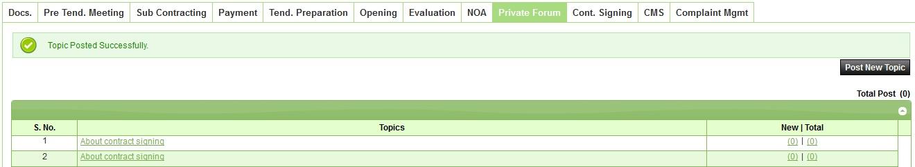 Topic Posted Successfully — Screen E33.3