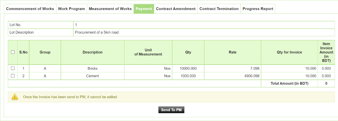 Generate Invoice লিংক — Screen F11