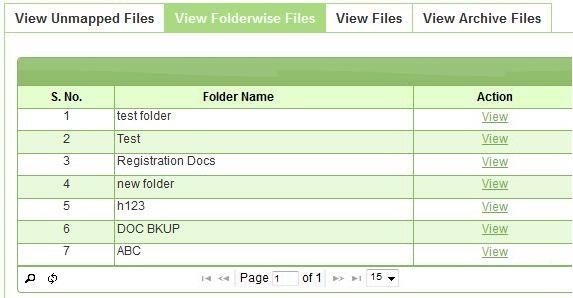 View Folder wise Files — Screen G5