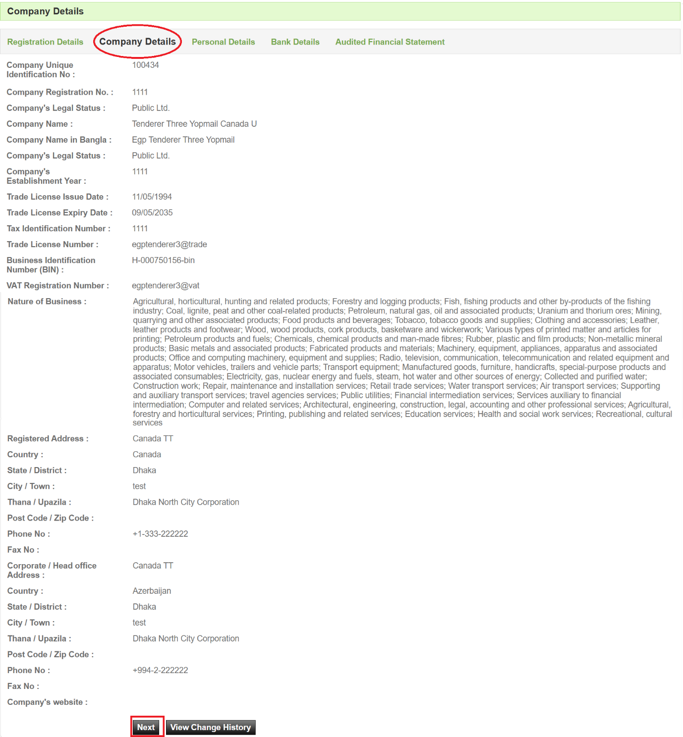 Company Details — Screen J2.2
